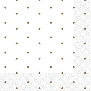 Gold Dots 2ply Beverage Napkins Pack of 16