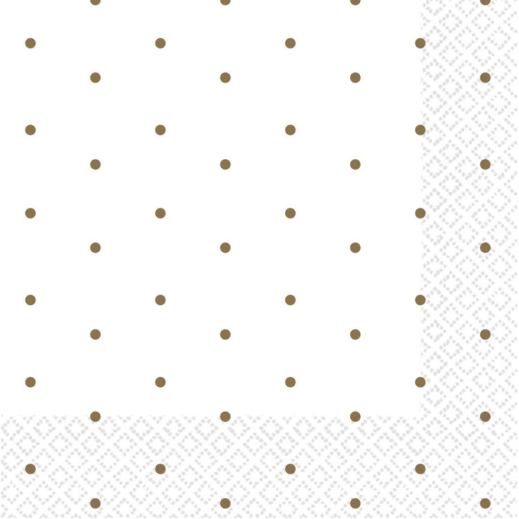 Gold Dots 2ply Beverage Napkins Pack of 16