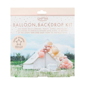 Balloon Arch Large Rose Gold Chrome & Nude Pack of 200