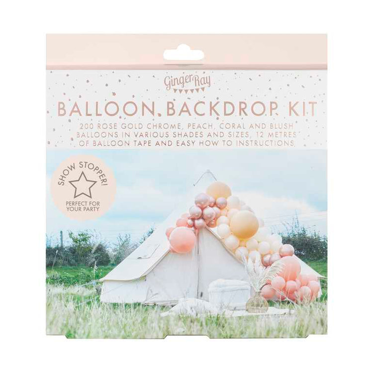 Balloon Arch Large Rose Gold Chrome & Nude Pack of 200