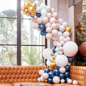 Balloon Arch Large Marble Grey & Gold Chrome Pack of 200