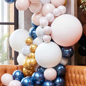 Balloon Arch Large Marble Grey & Gold Chrome Pack of 200