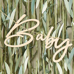 Botanical Baby Wooden Baby Shower Bunting
