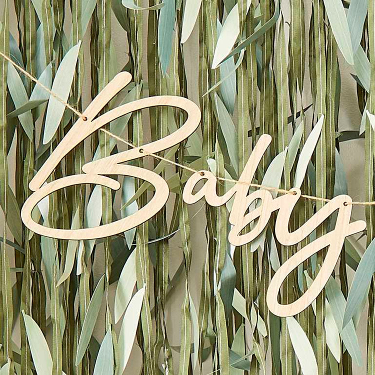 Botanical Baby Wooden Baby Shower Bunting