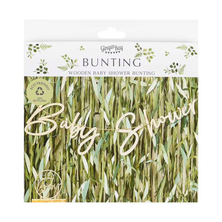 Botanical Baby Wooden Baby Shower Bunting