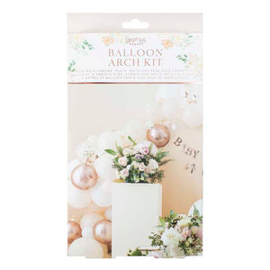 Baby In Bloom Peach White & Rose Gold Confetti Balloons Pack of 70