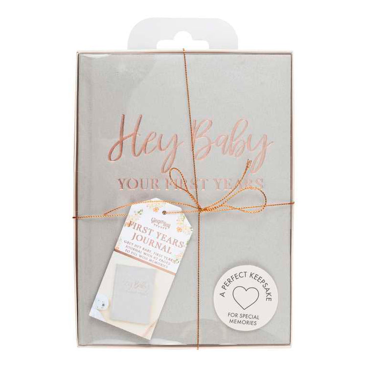 Baby in Bloom Guest Book Grey Suede My Baby Journal Foiled