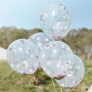 Boho Bride Balloons Flower Confetti Filled 30cm Team Bride Pack of 5