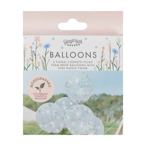 Boho Bride Balloons Flower Confetti Filled 30cm Team Bride Pack of 5