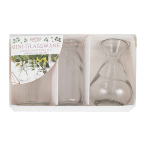Botanical Wedding Decorations Glass Bottle Set Pack of 3