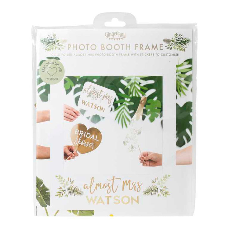 Botanical Hen Party Gold Foiled Customisable Photo Booth Polaroid Frame