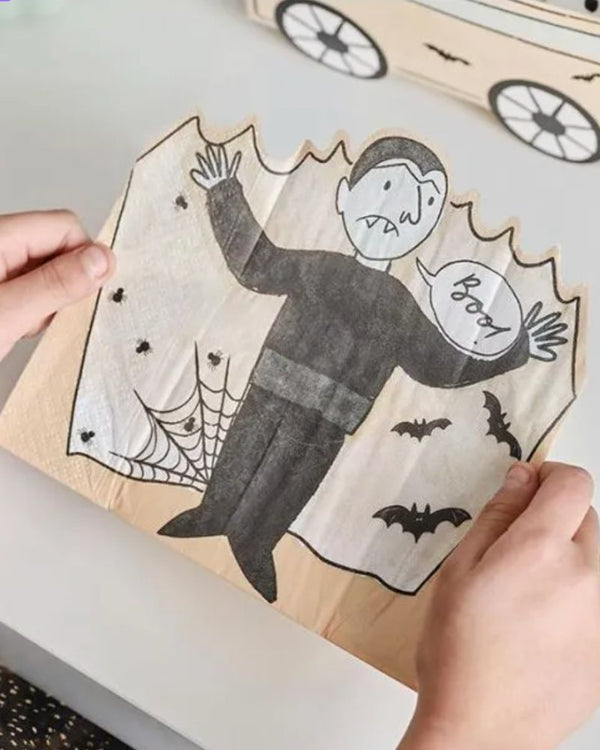 Boo Crew Vampire Shaped Halloween Paper Party Napkins