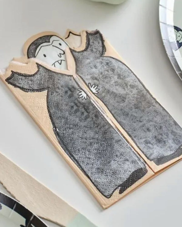 Boo Crew Vampire Shaped Halloween Paper Party Napkins