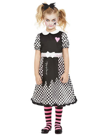 Checkered Broken Doll Girls Halloween Costume