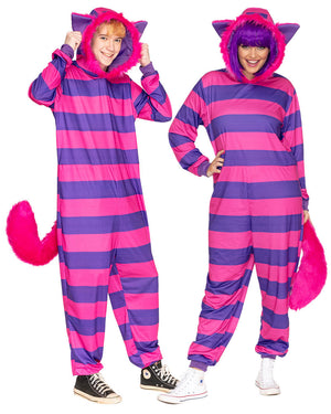 Cheshire Cat Deluxe Plus Size Adults Costume Jumpsuit