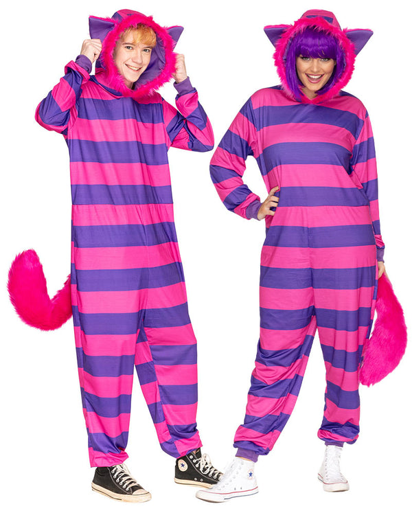 Cheshire Cat Deluxe Plus Size Adults Costume Jumpsuit