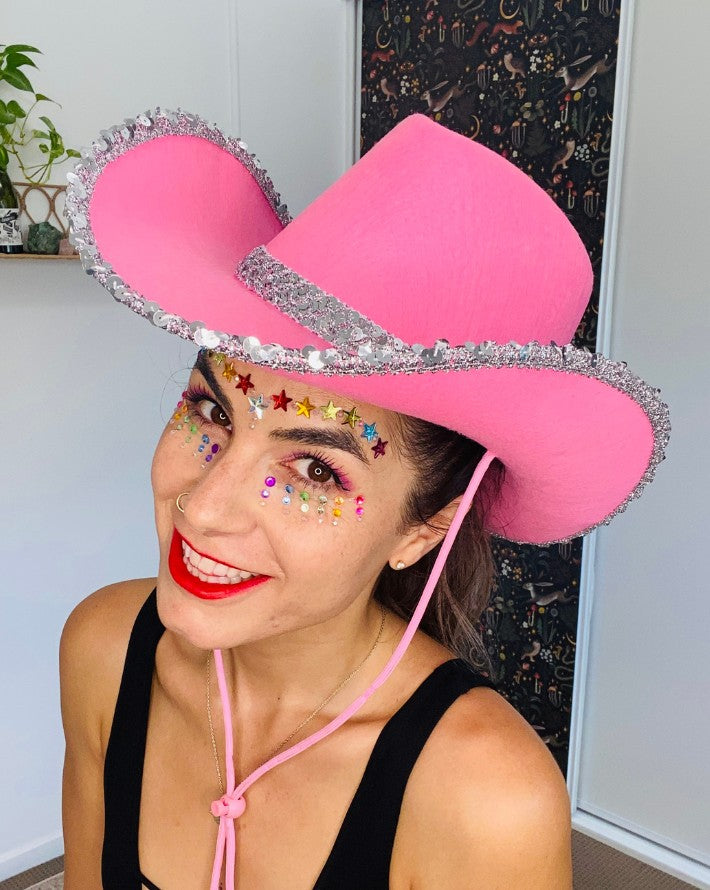 Cowboy Hat Pink Sequins