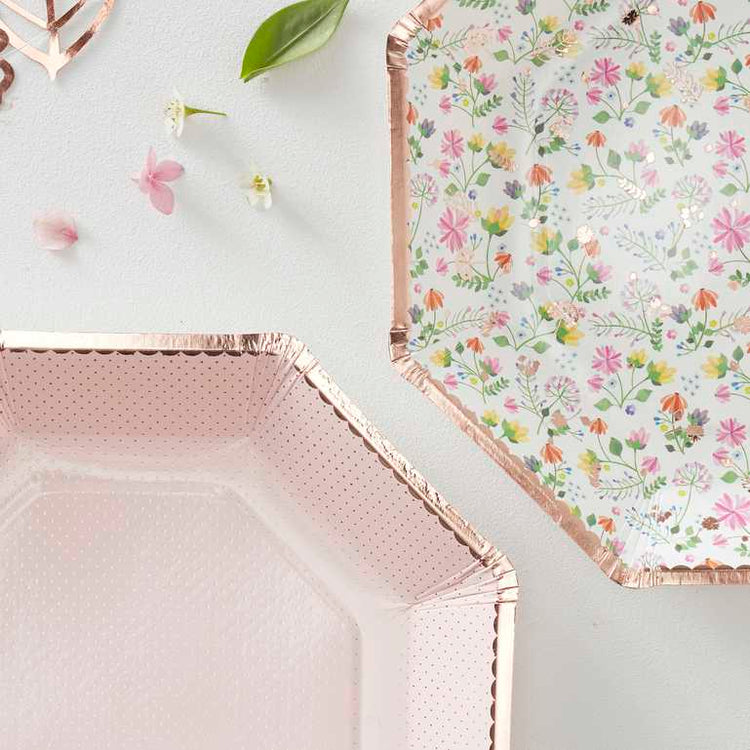 Ditsy Floral Paper Plates Pack of 8
