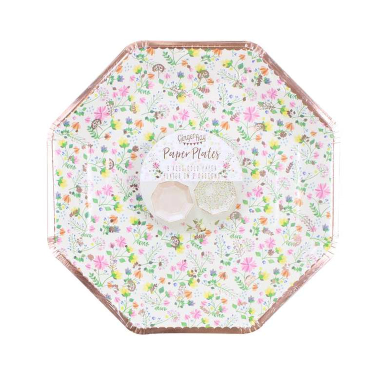 Ditsy Floral Paper Plates Pack of 8