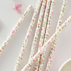 Ditsy Floral Straws Floral Pack of 25