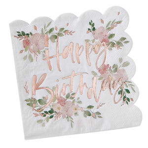 Ditsy Floral Happy Birthday Napkins Pack of 16