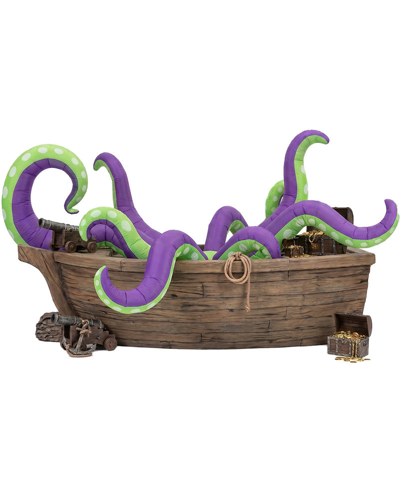 Eight Scary Octopus Tentacles with Skull Halloween Car Inflatable 3.6m (DC PLUG)