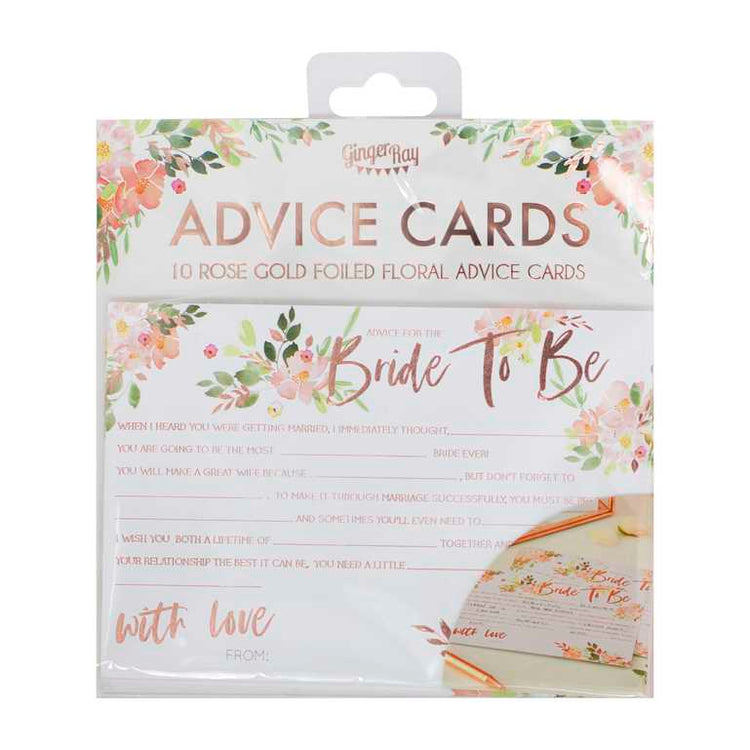 Floral Hen Party Bride To Be Advice Cards Pack of 10