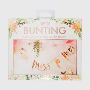 Floral Hen Party Rose Gold From Miss To Mrs Bunting