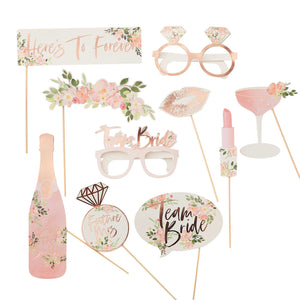 Floral Hen Party Photobooth Props Pack of 10
