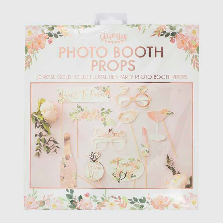 Floral Hen Party Photobooth Props Pack of 10