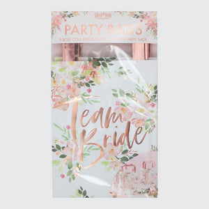 Floral Hen Party Team Bride Party Bag Pack of 5