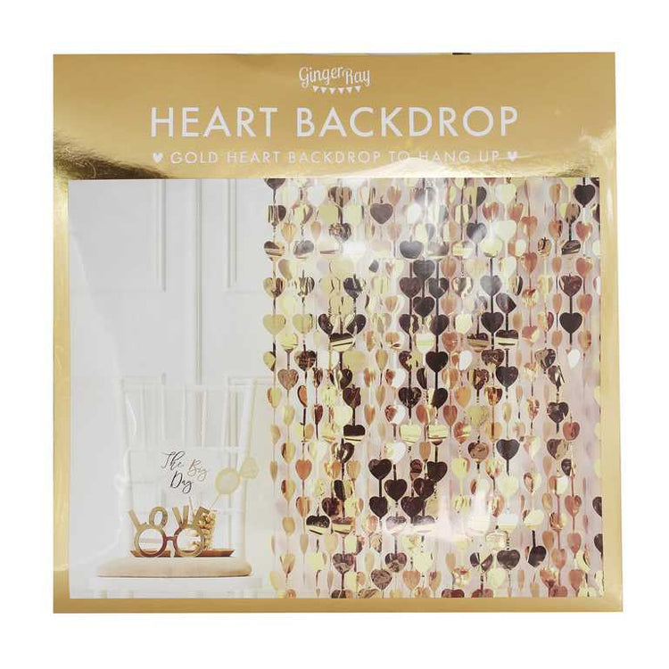 Gold Wedding Heart Backdrop