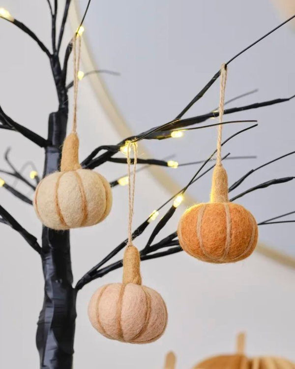 Pumpkin Spice Felt Pumpkin Hanging Tree Decorations
