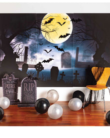 Graveyard Backdrop Deluxe Scene Setter For Halloween