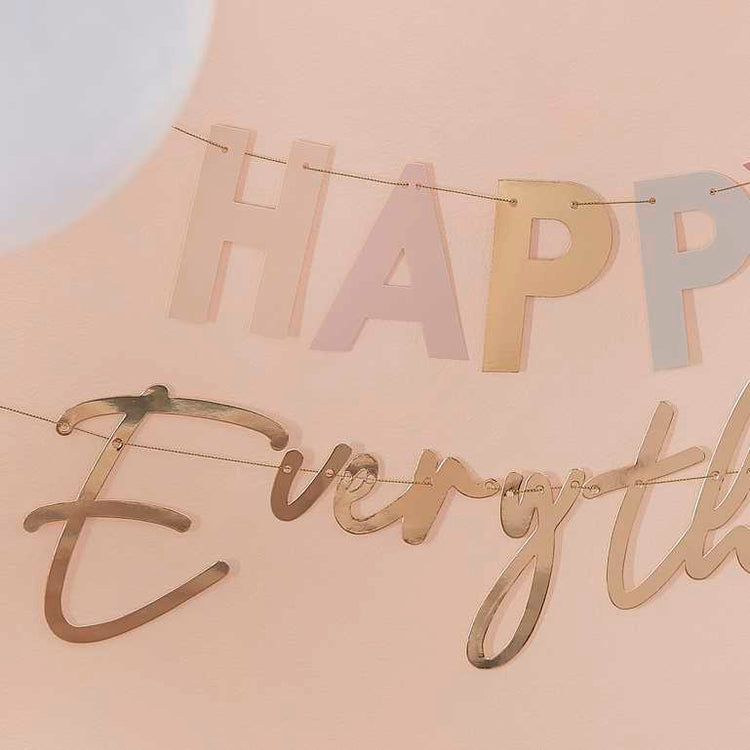 Happy Everything Bunting Gold Foiled Pack of 2