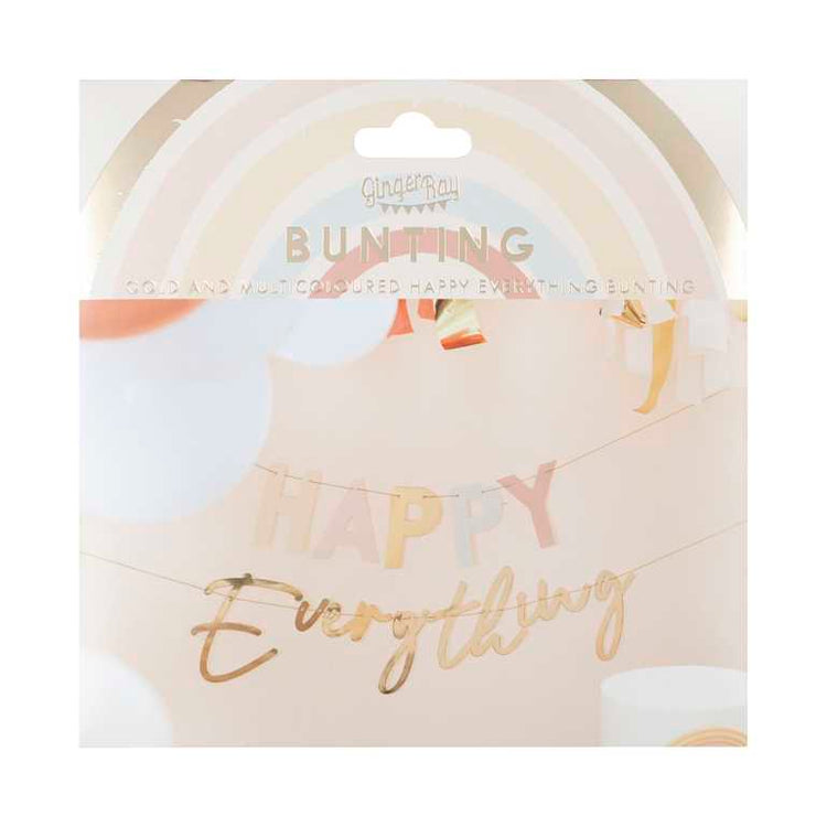 Happy Everything Bunting Gold Foiled Pack of 2