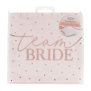 Hen Party Rose Gold Foiled Pink Napkins Pack of 16