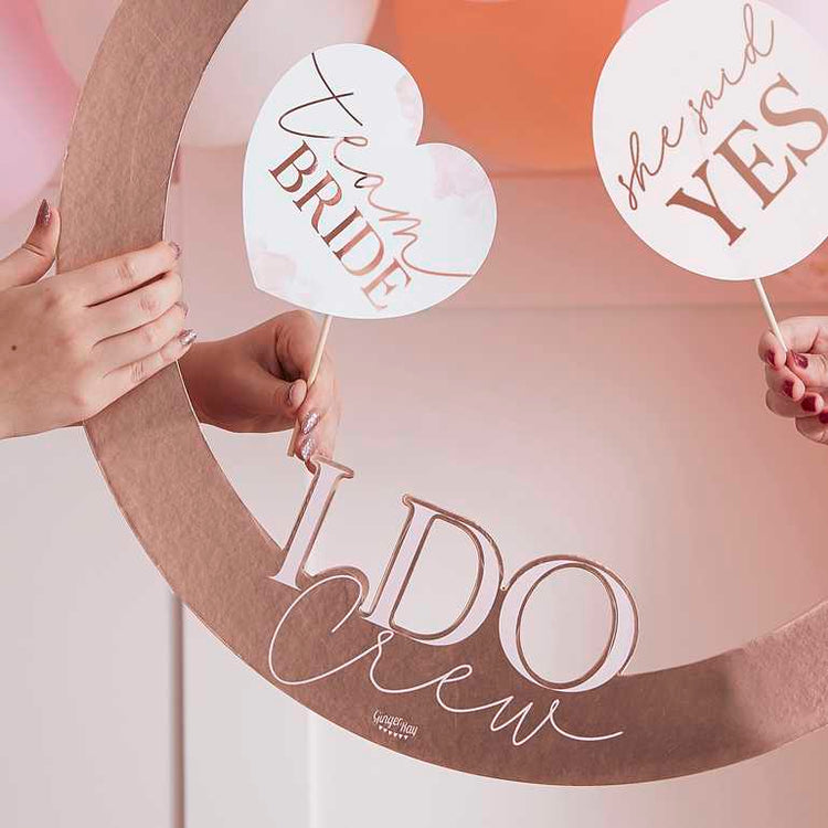 Hen Party Rose Gold Ring Photo Booth Frame