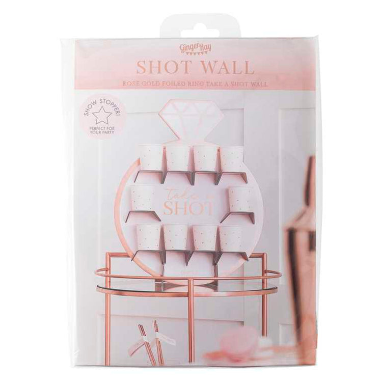 Hen Party Rose Gold Ring Shot Wall