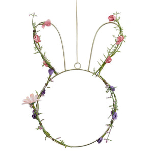 Hop This Way Contemporary Easter Bunny Wreath with Foliage
