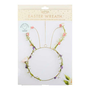 Hop This Way Contemporary Easter Bunny Wreath with Foliage