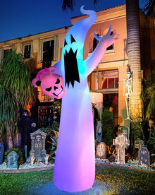 LED Ghost With Skull Lawn Halloween Inflatable 3.6m