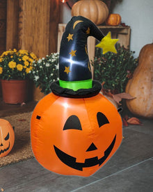 Pumpkin Witch Halloween Lawn Inflatable 1m