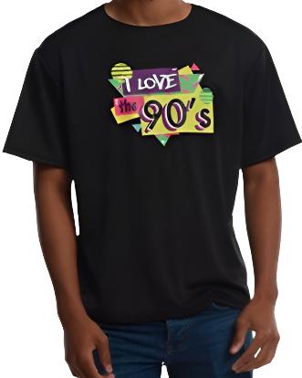 90's costume tshirt with 90s style graohics