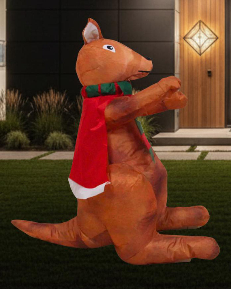 Kangaroo Christmas Lawn Inflatable 80cm