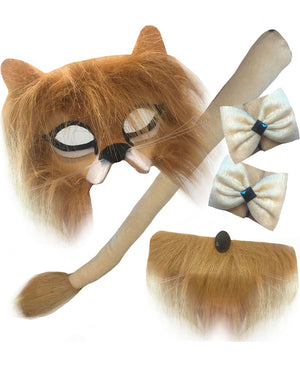 Lion Deluxe Mask Collar Choker and Tail Set