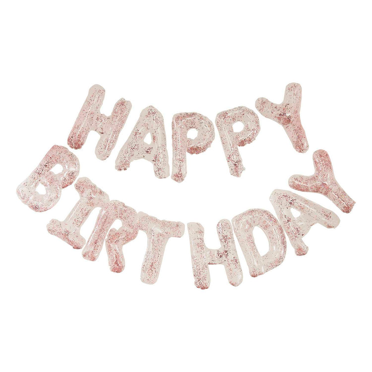 Mix It Up Clear Foil Letter Confetti Filled Happy Birthday Balloons 4m