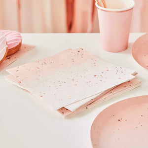 Mix It Up Ombre Rose Gold Foiled Napkins Pack of 16