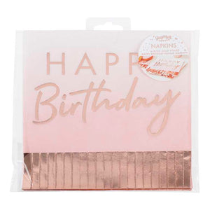 Mix It Up Rose Gold Foiled Ombre Fringe Napkins Pack of 16