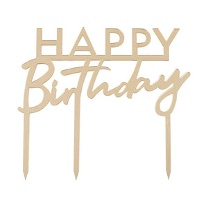 Mix It Up Gold Acrylic Happy Birthday Cake Topper